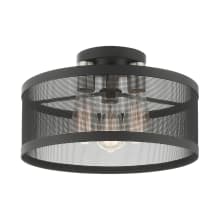 Industro 3 Light 15" Wide Semi-Flush Drum Ceiling Fixture