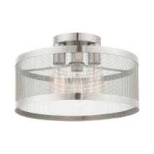 Industro 3 Light 15" Wide Semi-Flush Drum Ceiling Fixture