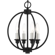 Milania 4 Light 13" Wide Candle Style Globe Chandelier / Semi-Flush Ceiling Fixture