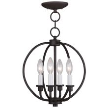 Milania 4 Light 13" Wide Candle Style Globe Chandelier / Semi-Flush Ceiling Fixture