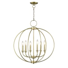 Milania 6 Light 25" Wide Candle Style Globe Chandelier