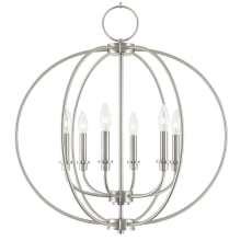 Milania 6 Light 25" Wide Candle Style Globe Chandelier