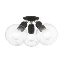 Downtown 3 Light 16" Wide Flush Mount Globe Ceiling Fixture