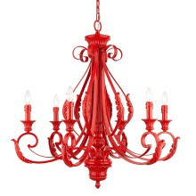 Valencia 6 Light 35" Wide Taper Candle Style Chandelier