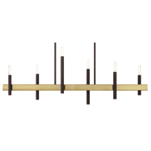 Denmark 6 Light 7" Wide Abstract Linear Chandelier