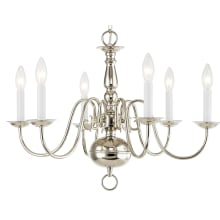 Williamsburgh 6 Light 24" Wide Taper Candle Chandelier