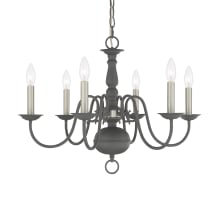 Williamsburgh 6 Light 24" Wide Taper Candle Chandelier