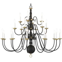 Williamsburg 21 Light 42" Wide Candle Style Chandelier