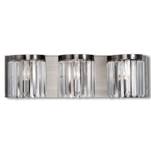 Ashton 3 Light Vanity Light with Clear Crystal Diffusers
