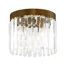Ashton 3 Light 11" Wide Single Semi-Flush Ceiling Fixture with Clear Crystal Diffusers
