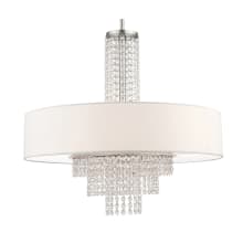 Carlisle 5 Light 25" Wide Chandelier with Hand Crafted Fabric Shade and Crystal Strands