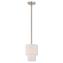 Claremont Single Light 7" Wide Pendant with Fabric Shade