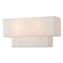 Claremont 2 Light 8" Tall Wall Sconce with Fabric Shade - ADA Compliant