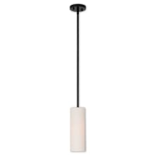 Meridian 1 Light Mini Pendant with Hand Crafted Fabric Shade