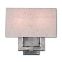 Meridian 2 Light ADA Compliant Single Wall Sconce with Hand Crafted Fabric Shade