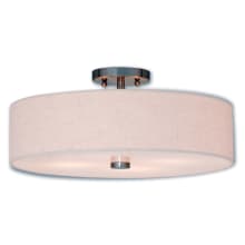 Meridian 4 Light 18" Wide Single Semi-Flush Ceiling Fixture with Hand Crafted Fabric Shade