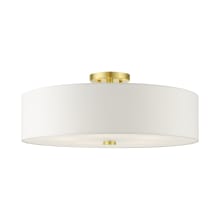 Meridian 5 Light 22" Wide Semi-Flush Drum Ceiling Fixture