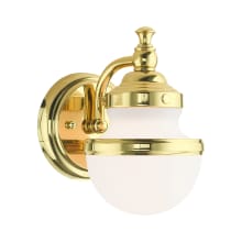 Oldwick Single Light 8" Tall Bathroom Sconce with White Shade