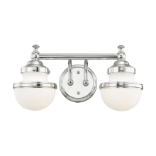 Oldwick 2 Light 15" Wide Vanity Light with White Shade