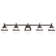 Oldwick 5 Light 42" Wide Vanity Light with White Shade