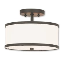 Park Ridge 2 Light 11" Wide Semi Flush Drum Ceiling Fixture