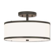 Park Ridge 2 Light 13" Wide Semi-Flush Drum Ceiling Fixture