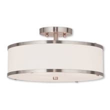 Park Ridge 3 Light 15" Wide Semi Flush Drum Ceiling Fixture