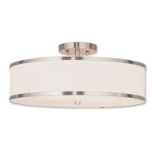 Park Ridge 3 Light 18" Wide Semi Flush Drum Ceiling Fixture