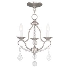 Chesterfield 3 Light 1 Tier Chandelier with Crystal Accents