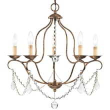 Chesterfield 5 Light 1 Tier Chandelier with Crystal Accents
