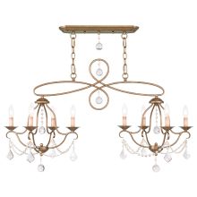 Chesterfield 8 Light 1 Tier Linear Chandelier with Crystal Accents