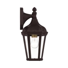 Morgan Single Light 14" Tall Outdoor Wall Sconce with Glass Panel Shades