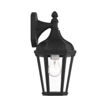 Morgan Single Light 14" Tall Outdoor Wall Sconce with Glass Panel Shades