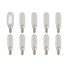 Pack of (10) 2.6 Watt Vintage Edison Dimmable T8 Candelabra (E12) LED Bulbs - 200 Lumens, 3000K, and 90CRI