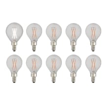 Pack of (10) 4.5 Watt Vintage Edison Dimmable G16.5 Candelabra (E12) LED Bulbs - 400 Lumens, 3000K, and 90CRI