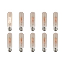 Pack of (10) 4.5 Watt Vintage Edison Dimmable T10 Medium (E26) LED Bulbs - 400 Lumens, 2200K, and 90CRI
