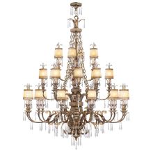 24 Light 1440W Chandelier with Candelabra Bulb Base and 3 Tiers