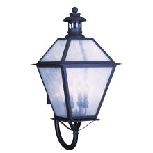 4 Light 240 Watt 15" Wide Outdoor Wall Sconce with Seeded Glass from the Waldwick Collection