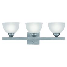 3 Light 300 Watt 24.75" Wide Bathroom Fixture with Satin Glass from the Somerset Collection