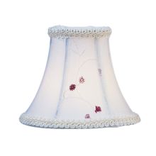 Chandelier Shade with White Embroidered Floral Silk Bell Clip Shade from Chandelier Shade Series