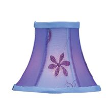 Chandelier Shade with Violet Embroidered Floral Silk Bell Clip Shade from Chandelier Shade Series