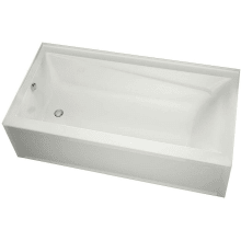 Exhibit 60" Alcove Acrylic Soaking Tub with Right Hand Installation - Less Drain