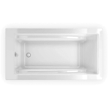 Optik 60" Free Standing Acrylic Soaking Tub with Reversible Installation - Less Drain