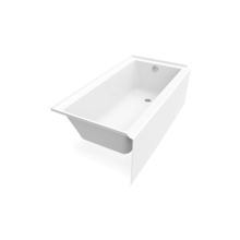 Rubix 60" Three Wall Alcove Acrylic Soaking Tub with Right Drain and Overflow