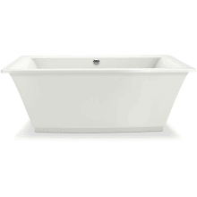 Optik 66" Free Standing Acrylic Soaking Tub with Center Drain Installation - Less Drain
