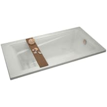 Exhibit 72" Drop In Acrylic Soaking Tub with Reversible Installation - Less Drain