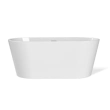 Louie 58-1/4" x 28-7/8" Freestanding Soaking Tub with Center Drain, Chrome Drain Assembly, and Linear Overflow