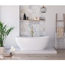 Valentina 67" Free Standing Acrylic Soaking Tub with Center Drain and Overflow