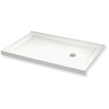 B3Round 59-7/8" x 29-7/8" Rectangular Shower Base with Double Threshold and Right Drain