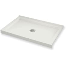 B3Square 47-7/8" x 31-7/8" Rectangular Shower Base with Double Threshold and Center Drain